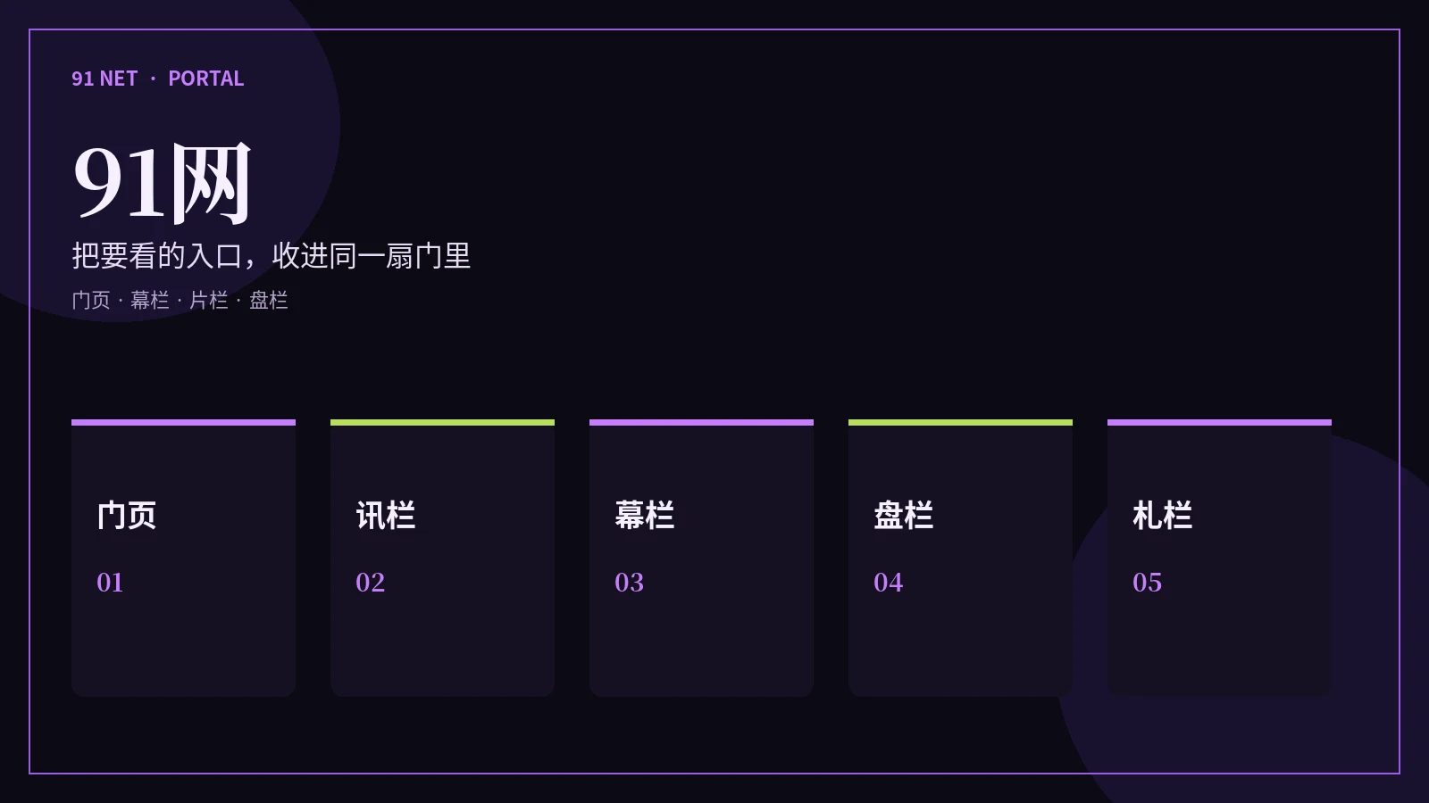91网内容门户封面